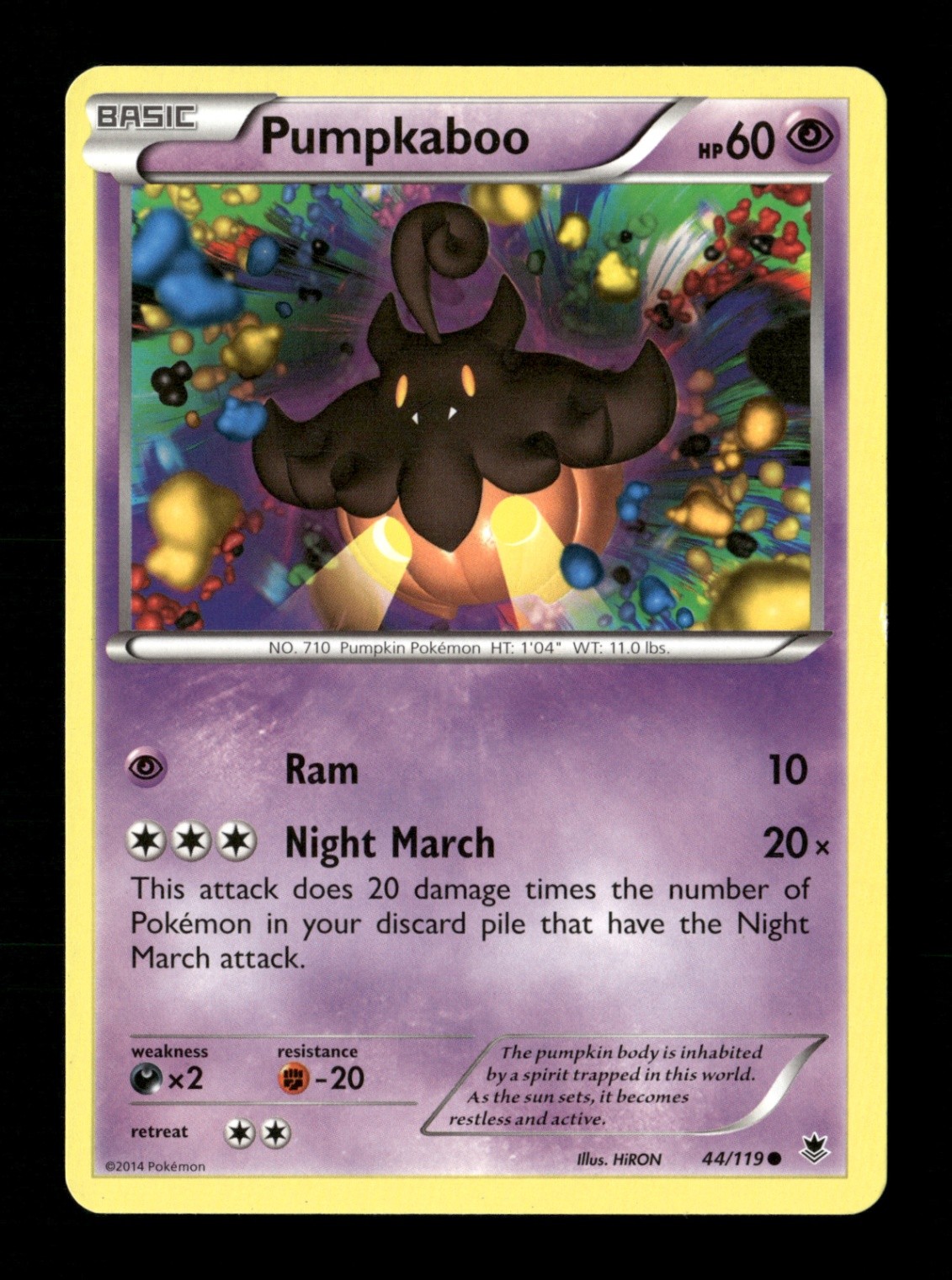 Pumpkaboo 44/119 Non Holo Common XY - Phantom Forces LP Pokemon