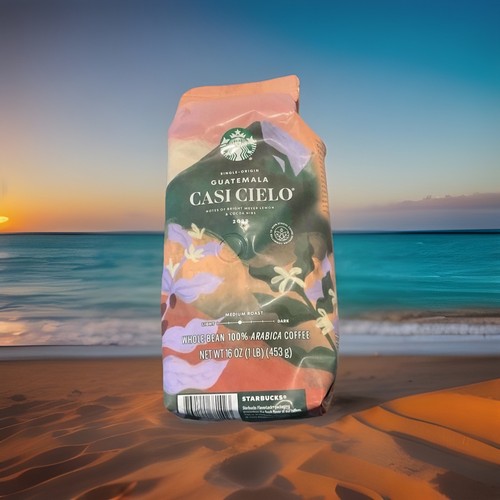 1LB STARBUCKS GUATEMALA CASICIELO MEDIUM ROAST Bean Coffee NEW B/B O2 ...