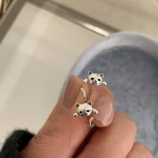 Simple Retro Cute Cat Earrings Fashionable Hoop Earrings