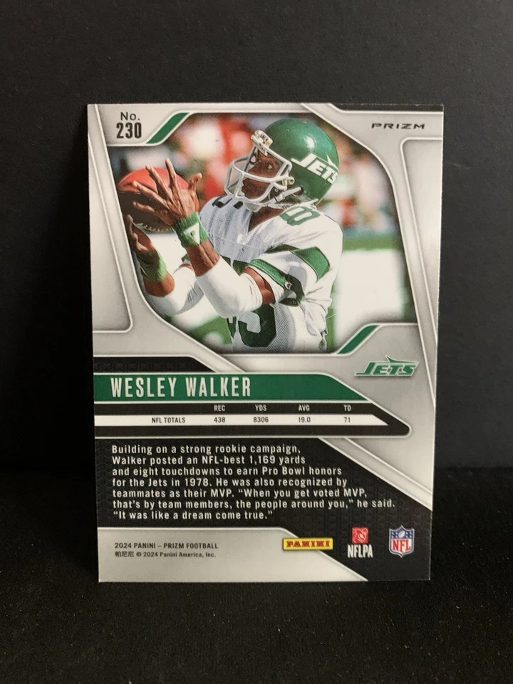 2024 PANINI PRIZM FOOTBALL WESLEY WALKER SILVER JETS - Image 2 of 2