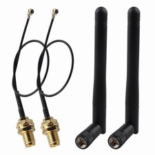 2pcs 433MHz Folding Rod Antenna 3dBi SMA Male Omni-Directional 5.91in UFL to SMA