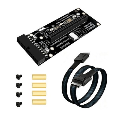 Oculink SFF-8612 to PCIE4.0 X16 Development Board Adapter GPU Dock 24Pin Power