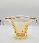 Amber blown glass Teleflora vase, design by Fenton