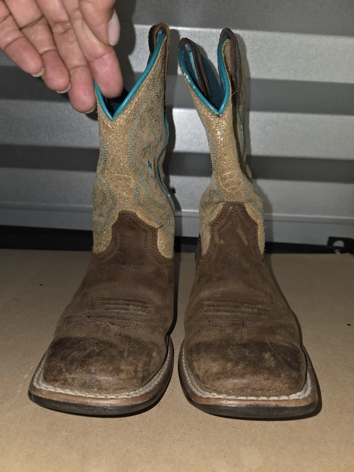 Botas Ariat Dorado Verde azulado Pull On Western Media pantorrilla 10025179 Jóvenes Niños Talla 13 Foto 3 de 4