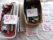 MECCANO/ERECTOR LOT OF 226 PIECES RED/BLACK-ASST --LOT 7
