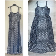 Gap Factory Floral Spaghetti Strap Maxi Dress Size XL Y2K Dainty