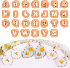 Letters Polymer Clay Cutters - 26 Pcs Uppercase & Lowercase Letters for Jewel...