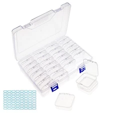 HTBMALL Bead Organizer Box, 28Pcs Clear Small Organizer and 1Pcs Storage Plas...