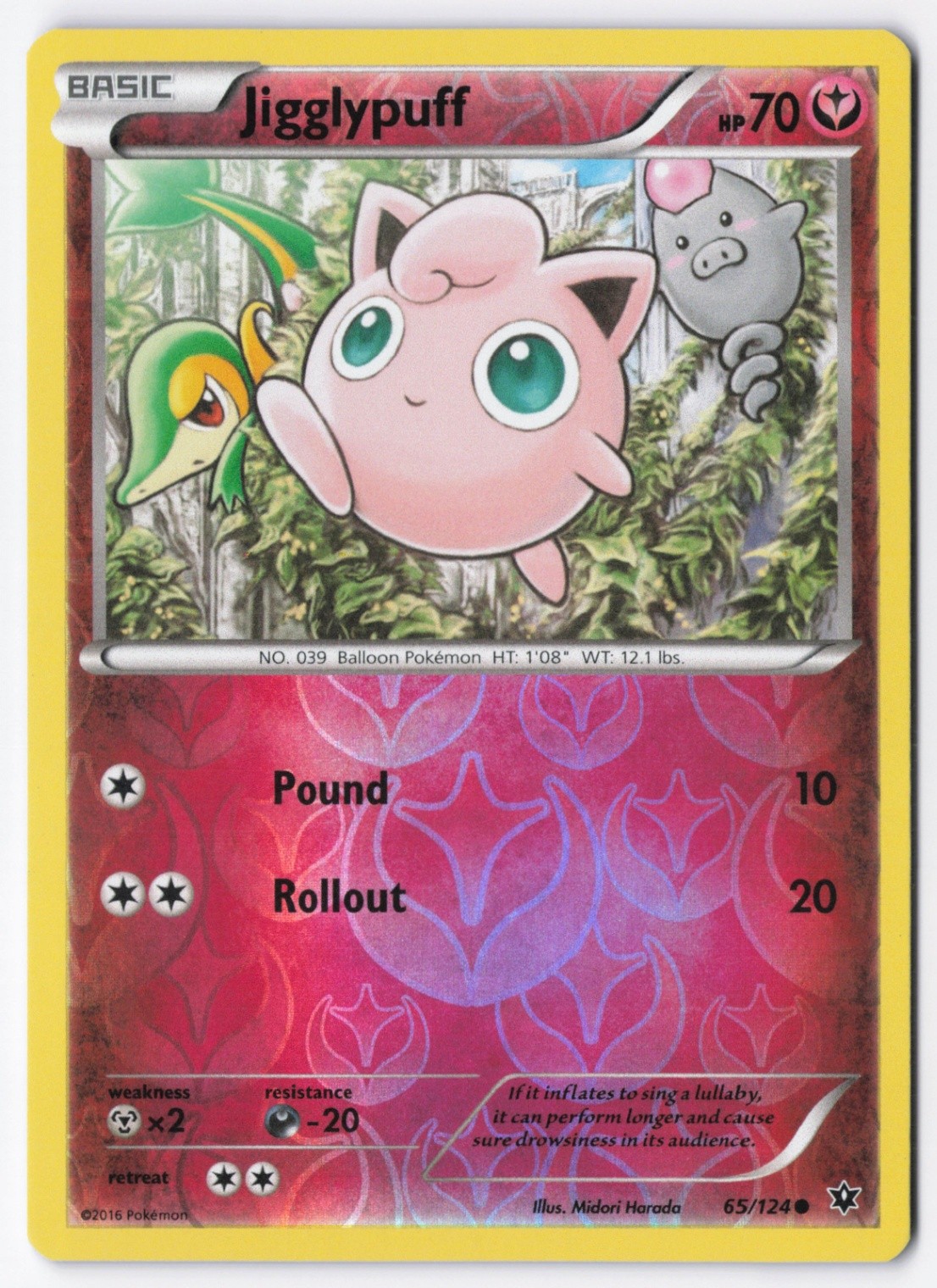 Jigglypuff Reverse Holo Common XY - Fates Collide 65/124 NM