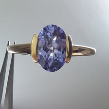 1ct Tanzanite ring 9ct yellow gold size P/Q pre-loved