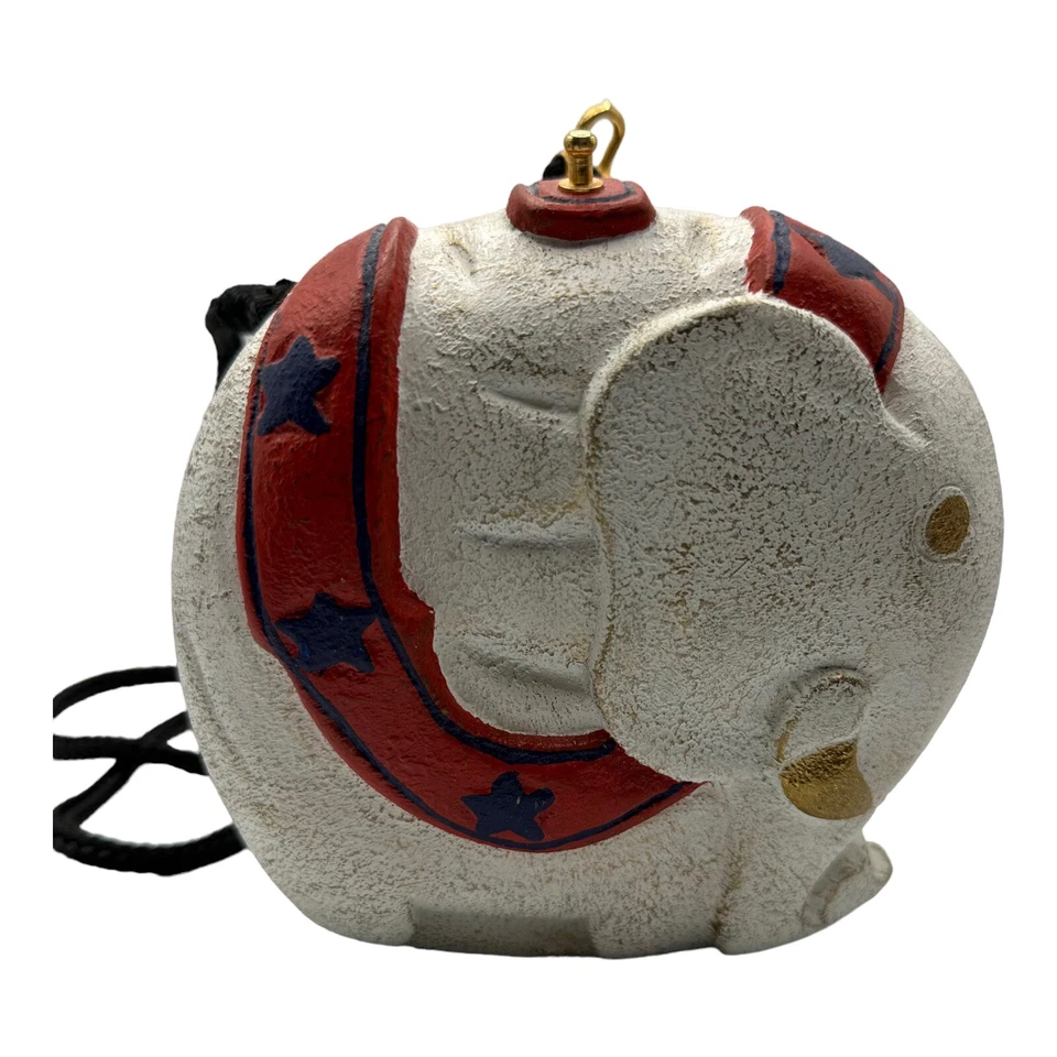 Timmy Woods Elefante Patriótico Cartera Bolso de Mano Rojo Blanco Azul Dorado Acentos Moteado Foto 3 de 4