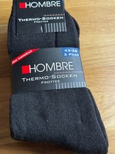 HOMBRE Herren Socken - Thermo-Socken Frottee - Schwarz / Anthrazit 43-46 - 3Paar