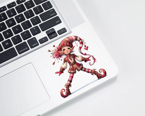 Roses and Hearts Valentine Elf UV DTF Transparent Sticker / Decal - Picture 2 of 7