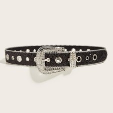Women's Belt With Rhinestone Western Cowgirl Shiny Bling Decorative