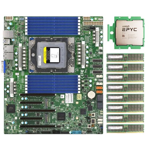 Supermicro H13SSL-N + AMD EPYC GENOA 9654 QS 96 Core + 12x 64GB SK HNIX DDR5 Ram
