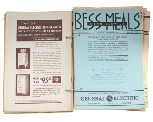 Over 70 Issues of Bess Meals Menu Book 1935-38 General Electric Dealer Cookbooks - Picture 18 of 24