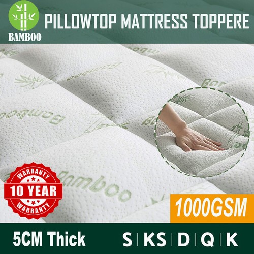 1000GSM Bamboo Pillowtop Mattress Topper Matress King Single King Queen