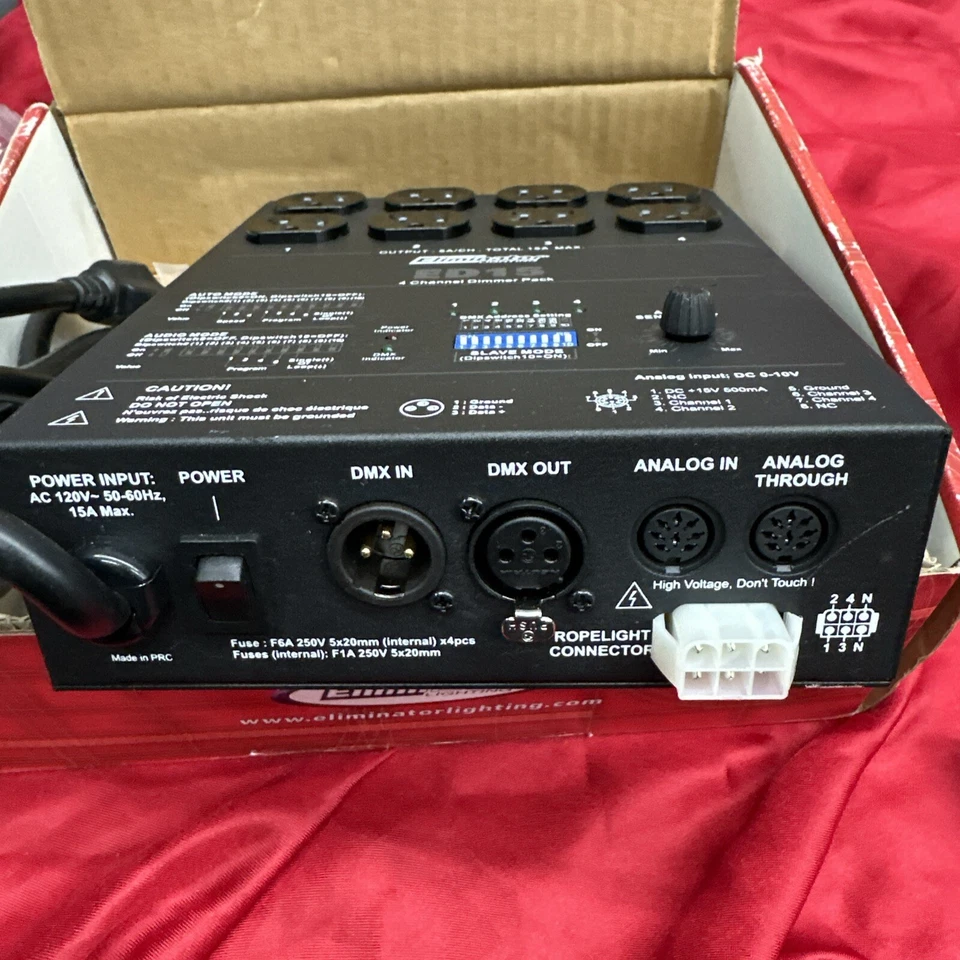Eliminator ED15 4-Channel DMX Dimmer Pack To Control Light Fixture Movement ADJ. - Image 3 of 4