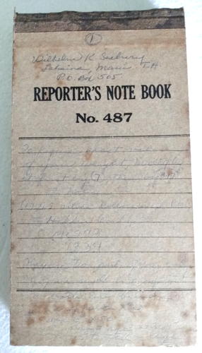2 Vintage Reporter's Notebook No 487 ephemera Hawaii geneaology notes Seabury - Picture 6 of 8