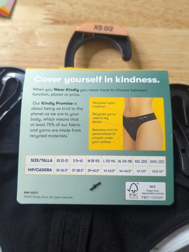 2 For $20 kindly yours Women’s Sustainable Seamless Thong Underwear XS (0/2) - Picture 7 of 10