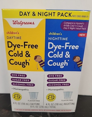 Children's COLD & COUGH Day/Night 4 oz: Dye/Sugar/Alcohol FREE by Walgreens