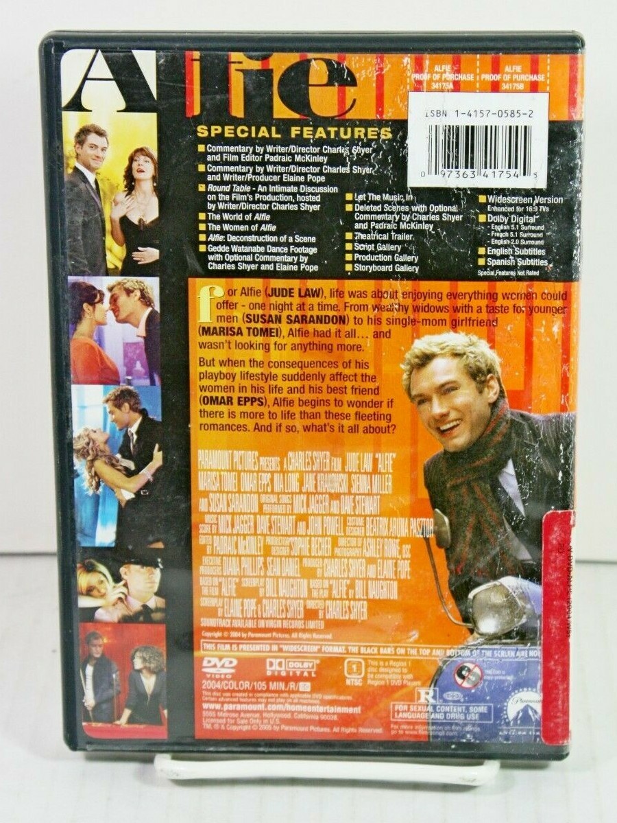Alfie Movie DVD Jude Law Widescreen Special Collectors