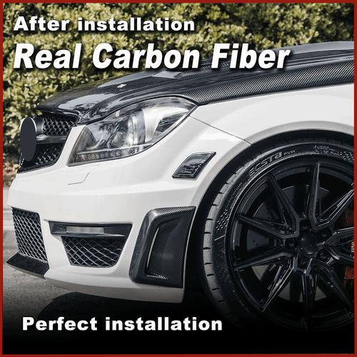 Cubierta de entrada de aire de carbono guardabarros para Mercedes W204 C204 C63 AMG Coupe 2010-14 - Imagen 5 de 11