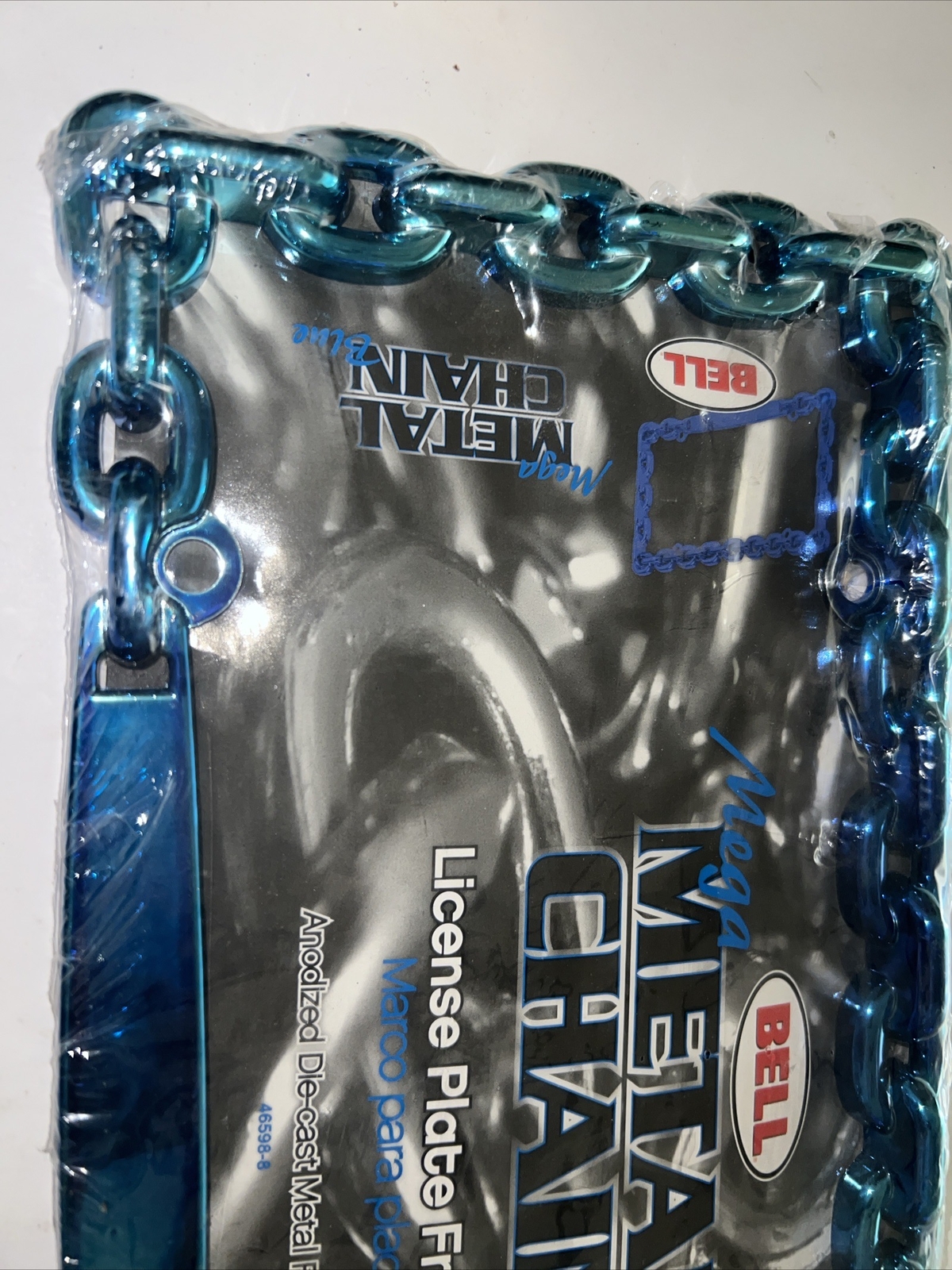 Bell Automotive's Mega Metal Chain License Plate Frame Turquoise