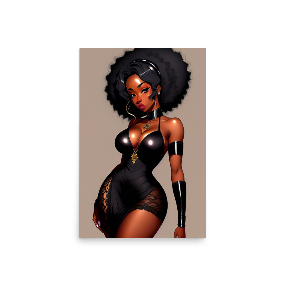 Black Anime Woman in Sexy Black Dress Matte Paper Poster | eBay Black Anime Woman in Sexy Black Dress Matte Paper Poster | eBay