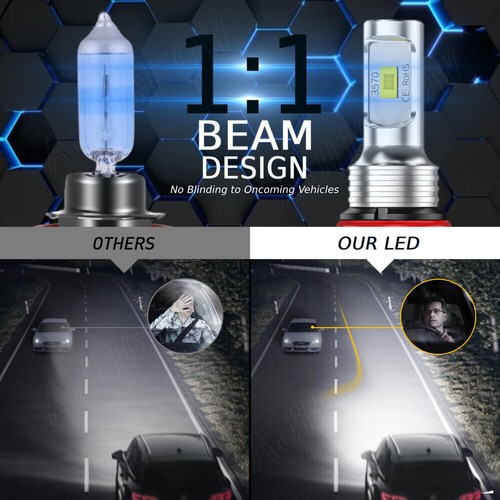 For Nissan Maxima 2016-2018 8000K LED Headlight Hi-Lo+Fog Light Bulbs Kit White - Picture 2 of 13