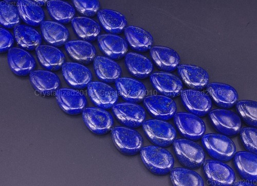 Natural Lapis Lazuli Gemstone Flat Teardrop Beads 10mm 12mm 14mm 16mm 18mm 15.5" - Picture 6 of 8
