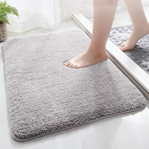 Badematte Rutschfester Badeteppich (50 * 80cm)Flauschige Badematte(Hellgrau) - Bild 2 von 7