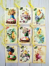 9 Vintage Style Easter Handmade Gift Tags Junk Journals Scrapbooks Crafts
