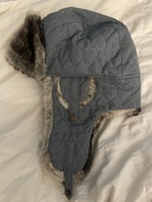 Trapper Hat Ushanka Aviator Trooper Blue Fur Hearts Women s Cozy Snow Cold Ice