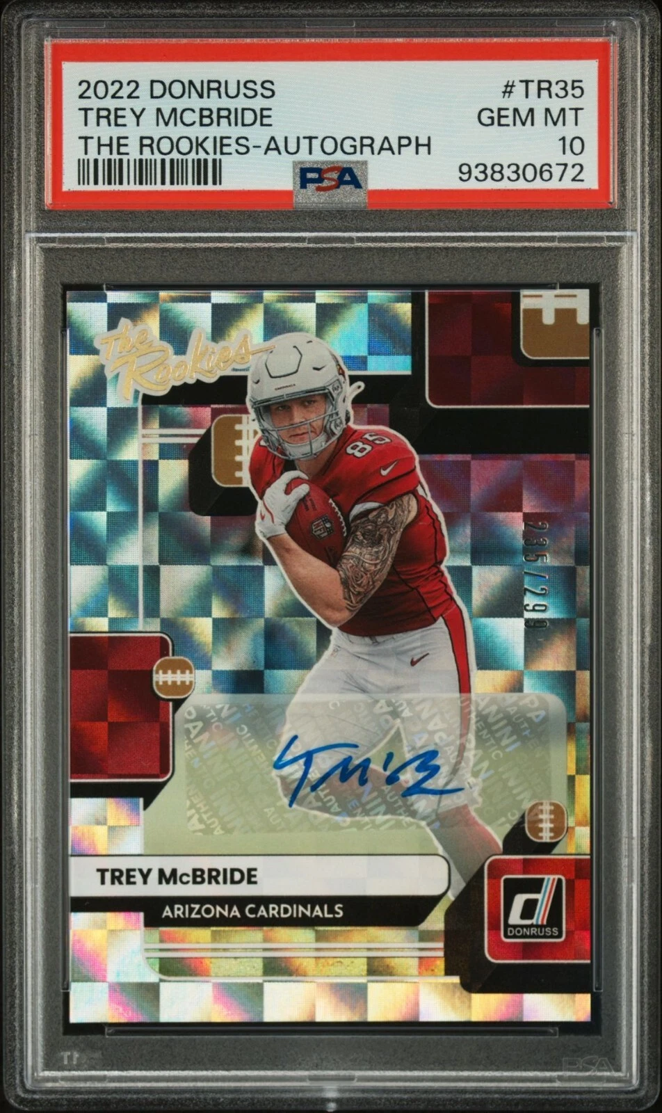 Trey McBride Panini Donruss the Rookies #TR35 Autograph