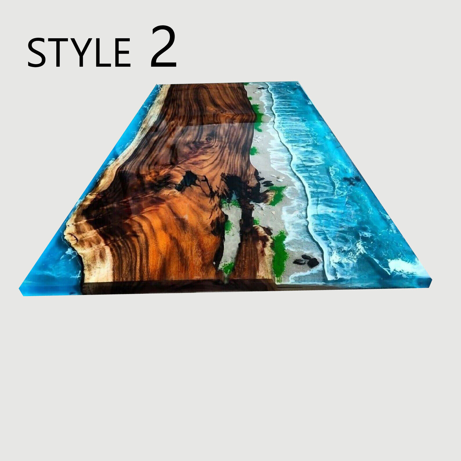 Ocean Epoxy Resin Handmade Center Dining Table Acacia Wood Epoxy ...
