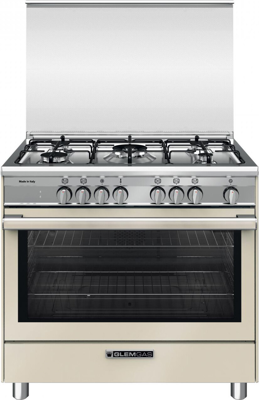 Glem Gas Cucina a Gas 5 Fuochi Forno Multifunzione 90x60 cm Beige SB965MCR