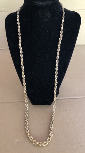 Collar de cadena de cuerda cónica vintage tono dorado clásico 30" - Imagen 6 de 8