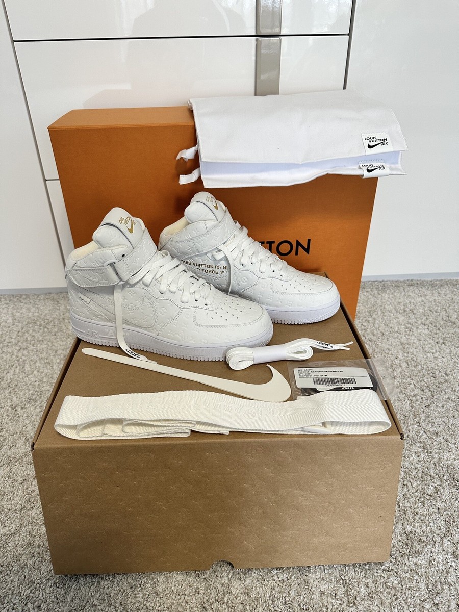 Louis Vuitton x Nike Air Force 1 White | Size 8