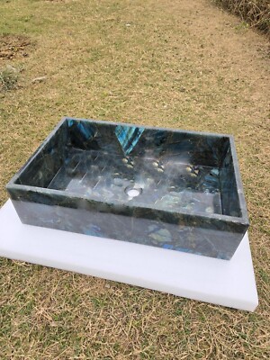 Luxury Labradorite Stone Sink   Unique Blue Gemstone Bathroom & Kitchen Basin