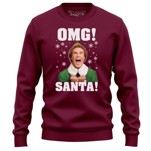 OMG Santa! Buddy Elf Funny Sweatshirt - Spread Cheer & Laughter! Unisex Printed - Picture 2 of 47