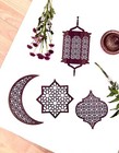 Laser Cut wooden Eid Hanging Decorations Ornaments 4 Pack - Islamic Arabesque