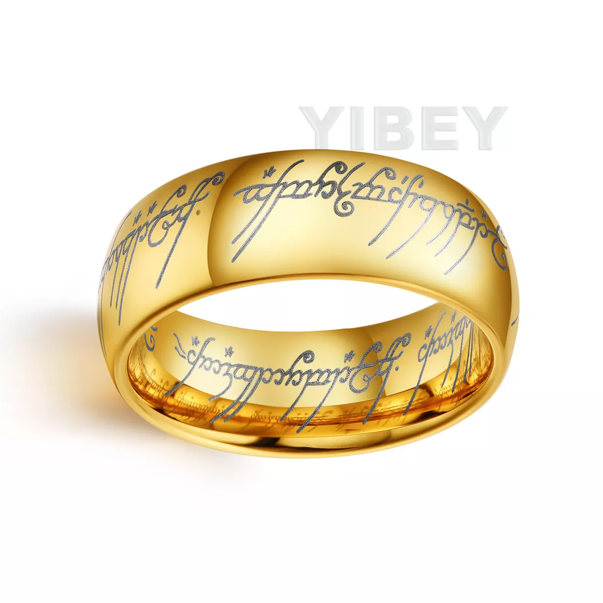 Gold LOTR Tungsten Ring - LOTR Five Collection —  Unique Mens  Wedding Rings