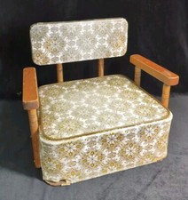Vintage Retro 1970's Booster Seat Wood Vinyl Baby Child