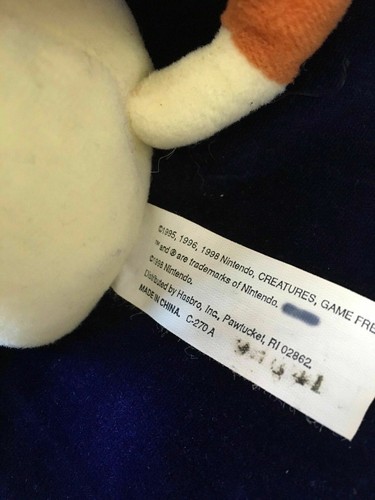 VTG 1998 Hasbro Game Freak Pokemon Plush Beanbag #52 Meowth 5.5" - Picture 2 of 2