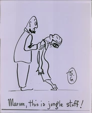 LG804 1953 Original Photo BETTY GARRETT CARTOON SKETCH Erotic Illustration Art