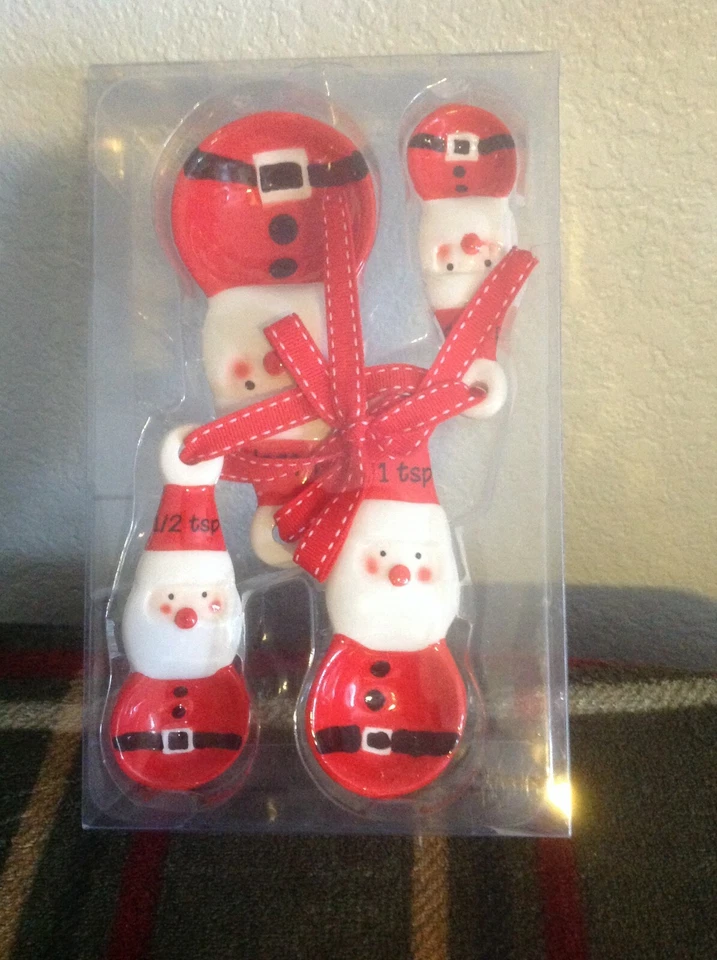 Jolly Jar Santa measuring spoons 4 pc. set by Gibson Home - Image 2 of 2