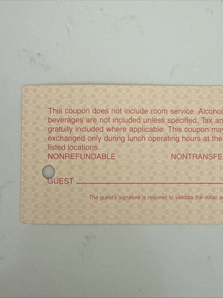 РЕДКИЙ винтажный детский билет 1984 ретро Walt Disney World Vacation Kingdom на обед - Изображение 4 из 4