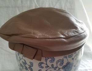 leather tam hat