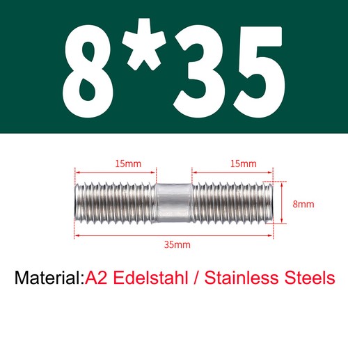 M3 M4-M16 Double End Threaded Studs Bar Rod Bolts Screws Stainless Steel A2 304 - Picture 100 of 204
